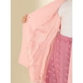 thumbnail image 5 of Unique Bargains Women's Plus Notched Lapel Double Breasted Long Coat Pink 2X, 5 of 6