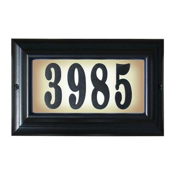 15 in. Edgewood Large Do It Yourself Kit Lighted Address Plaque in Black Frame Color