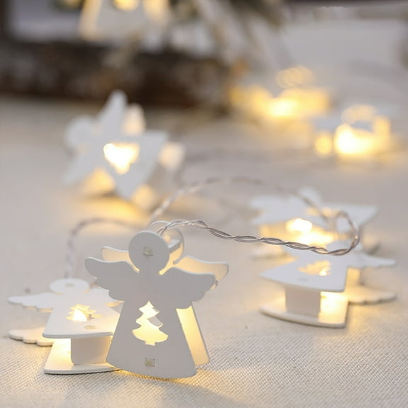 PRETXORVE Christmas Decorations, Christmas Tree Decorations, Christmas Wooden Led Snowflake Lights, Hollow Cottage Lights, Supermarket Scene Decoration, Star String Lights.