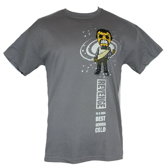 Star Trek Skele-Treks Mens T-Shirt - Klingon "Revenge is A Dish Best Served" (Large)