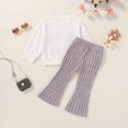 thumbnail image 2 of Happy Town Infant Baby Girl Long Sleeve Sweatshirt Flare Pants 2-Piece Set Fall Winter Toddler Girl Outfits, 2 of 7