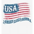 thumbnail image 2 of Americana USA Flag Land of the Free Men's White Crew Neck Short Sleeve Tee-3XL, 2 of 2