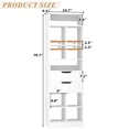 thumbnail image 2 of Homieasy Tall Closet Organizer with 2 Drawers, 79.7" Narrow Freestanding Storage Cabinet, Space-Saving Wood Garment Organizer for Bedroom, Entryway,White, 2 of 5