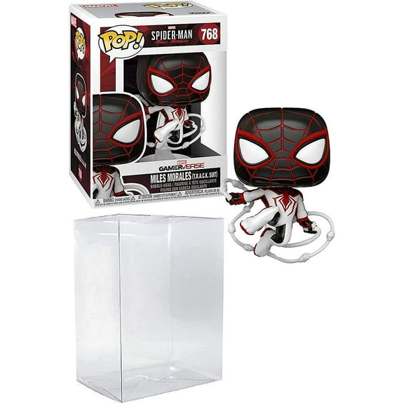 Funko Pop: Games: Spider-Man: Miles Morales Miles T.R.A.C.K. Suit with Pop Protector Case