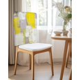 thumbnail image 2 of nqOlkjepod Yellow Chair Covers Set of 6, Decorative Chair Back Cover, Modern Geometric Grey Oil Painting Abstract Dining Room Chair Slipcovers Removable Chair Protectors Covers for Party Banquet, 2 of 7