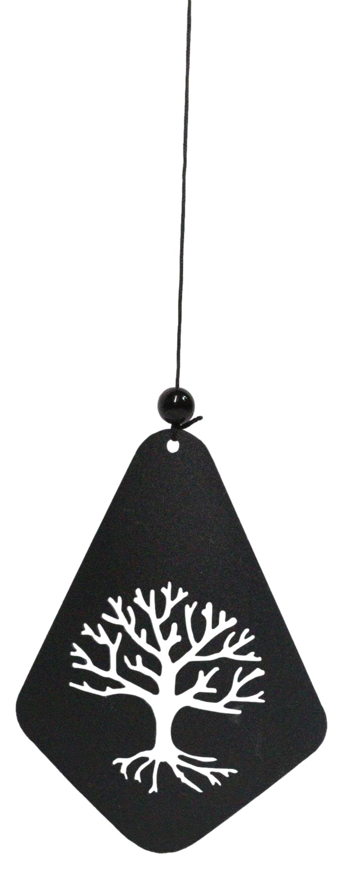 Celtic Tree Of Life Cylindrical Steel Metal Filigree Hanging Solar Wind Chime