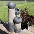 thumbnail image 5 of Sunnydaze Cascading Tiered Cups Contemporary Gray Polyresin Solar Water Fountain, 5 of 10