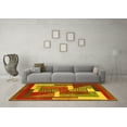 thumbnail image 3 of Ahgly Company Indoor Square Abstract Yellow Modern Area Rugs, 3' Square, 3 of 4