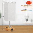 thumbnail image 5 of Lámpara de mesa totalmente regulable con lámpara de noche de madera maciza USB C con puertos USB C+a y salidas de CA duales, lámpara de dormitorio con bombilla regulable, luz de, 5 of 5
