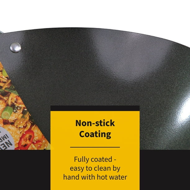 Hom Stick Wok Pan, 12.2" Black Carbon Steel - Walmart.com