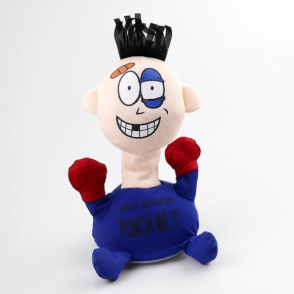 Creative Funny Electric Plush Toy Punch Me Doll Funny Emotions Anti-stress VentSurprise Gift 5457:Blue Great Gift