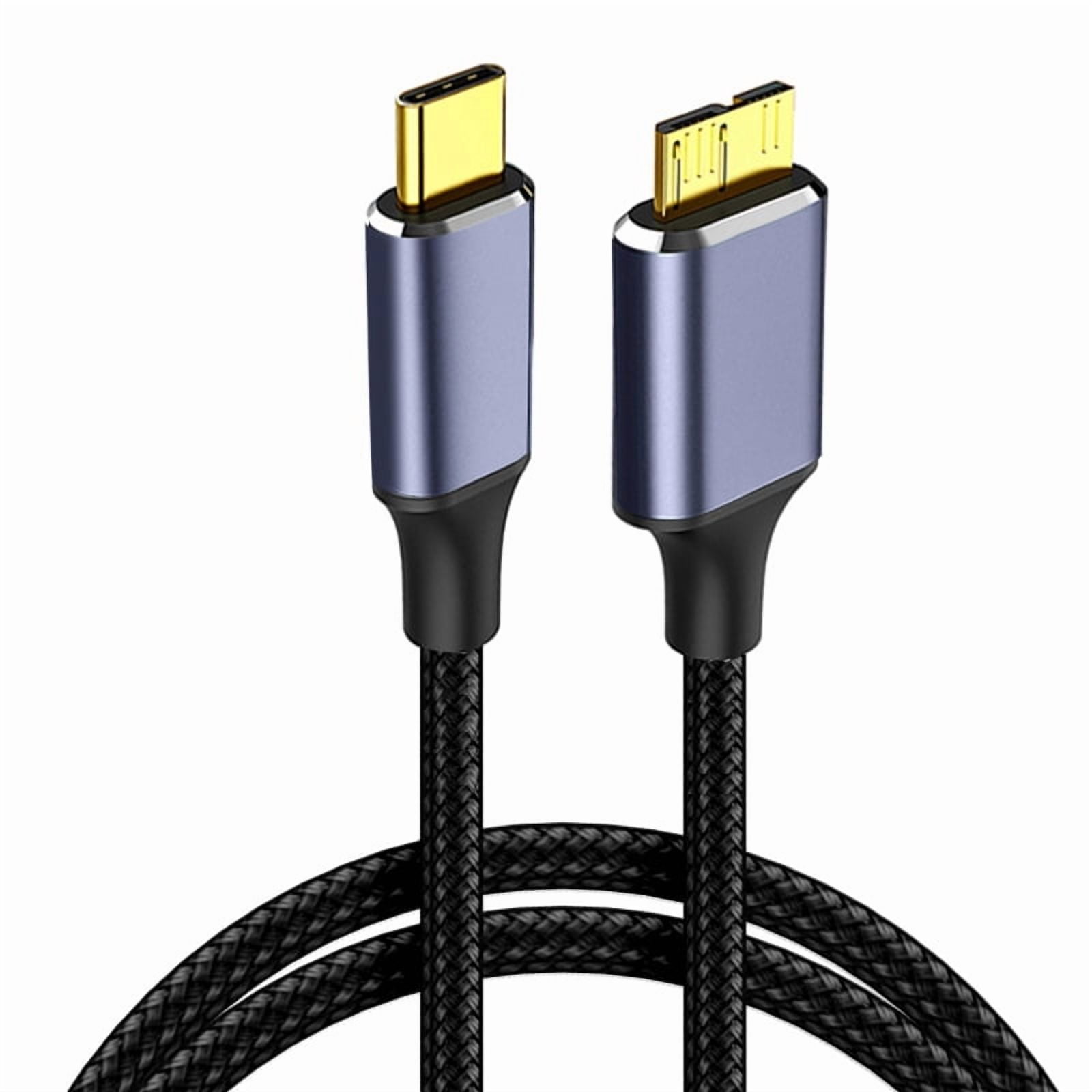 5G Micro B to USB C, 3.3FT USB 3.0 Cable External Hard Drive Cord Compatible with Seagate, WD Toshiba, MacBook Pro/Air, iPad, iPhone, Samsung Galaxy S24 etc