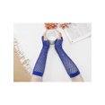 thumbnail image 5 of INSPIRE CHIC Women's Long Elastic Mesh Gloves Rhinestone 80s Cosplay Net Half Finger Sleeves for Female Halloween Party Dance Costume Blue, 5 of 6