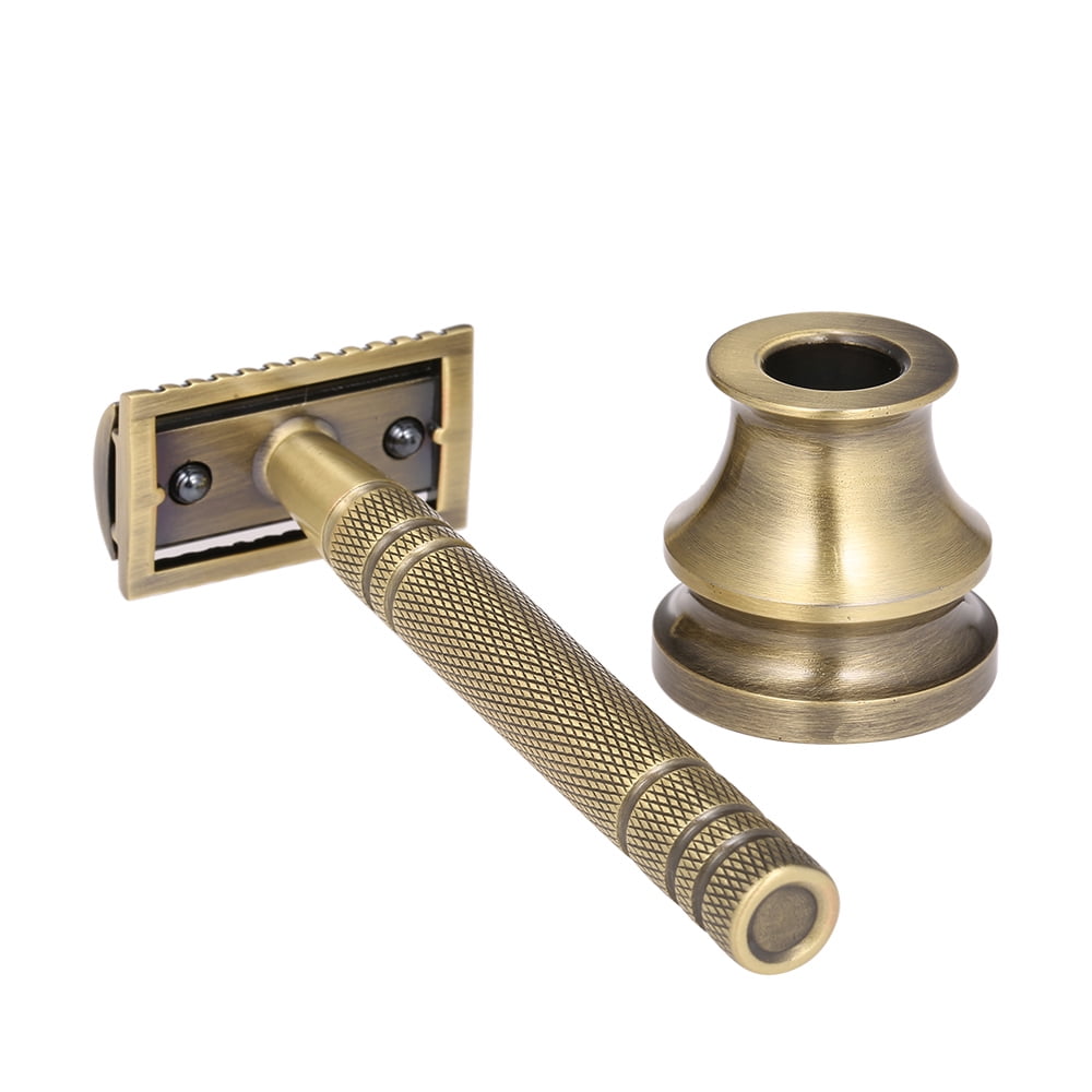 Metal Razor Shaving Kit Double Edge Safety Razor with Stand Manual