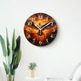 thumbnail image 4 of 14 Inch Wall Clock Battery Operated Silent Clock Decorative for Office, Kitchen, Outdoor, Living Room，Fire Flame Eagle on Black Adorable, 4 of 4