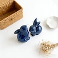 thumbnail image 4 of Ceramic Bunny Ornament Elegant Pair Decor Living Room Study Shelf Coffee Table Housewarming Gift, 4 of 8
