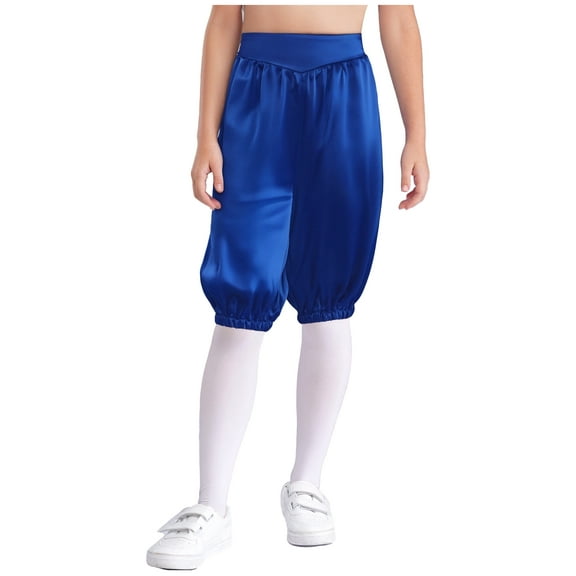 Aislor Kids Boys Medieval Capri Pants High Rise Waist with Elastic Band Victorian Steampunk Bloomer Royal Blue 8