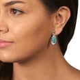thumbnail image 3 of Gemistry "GG Collection" Turquoise Elongated Oval Cabochons Swirl Design Drop Earrings in 925 Sterling Silver, 3 of 4