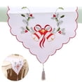 thumbnail image 2 of Chemin de Table Brodé de Noël 15 x 55 Pouces, Linge de Table Rouge pour Décorations de Noël, Chemin de Table de Luxe pour Cuisine et Table à Manger, Décorations de Noël, 2 of 8