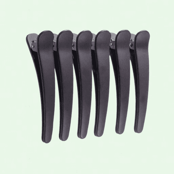Matte Black Alligator Hair Clips Set of 12 - Professional Non-Slip Hairdressing Clips for Styling and Cutting Hair (Length - 3 inches)