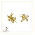 thumbnail image 7 of BEBERLINI Men Stud Earrings Cubic Zirconia 14K Gold Filled Brass Fashion Jewelry Cross, 7 of 7