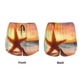 thumbnail image 5 of Xecao's Starfish Sunset Sea Beach for a double-layer running short for women, perfect for gym, tennis, and more, featuring a convenient pocket., 5 of 9