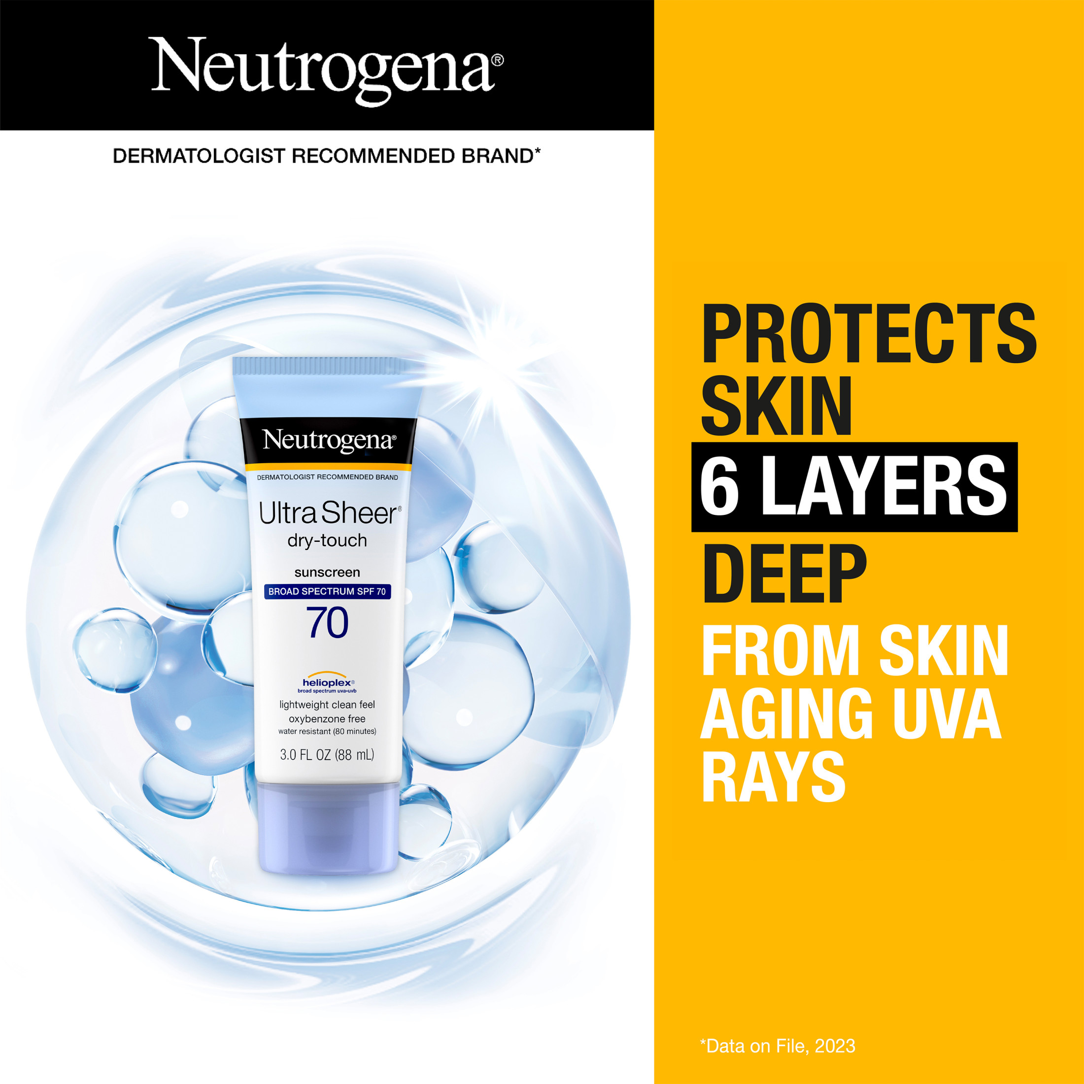 Neutrogena Ultra Sheer Dry-Touch Sunscreen Lotion, SPF 70 Face Sunblock, 3 fl oz - image 3 of 10