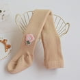 thumbnail image 2 of SGFCWSX Girls Cable Knit Tights Winter Soft Pantyhose with Flower Kids Fleece Lined Stretch Leggings Khaki Size 6 Years, 2 of 3