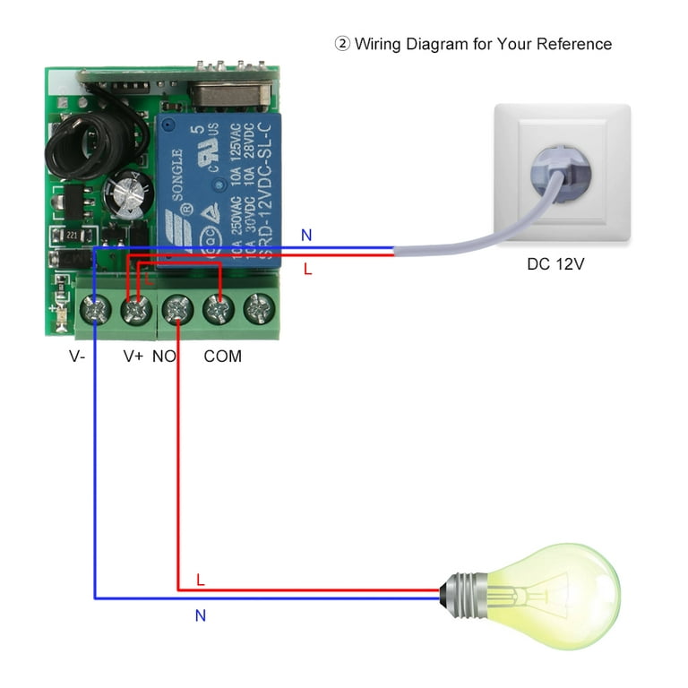 DC 12V 1CH 433Mhz RF Relay Smart Wireless Remote Control Light