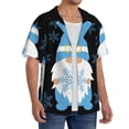 thumbnail image 2 of Xecao Christmas Gnome Snowflake Men's Casual Short-sleeved Shirt, a button-up collared shirt with a pocket-Medium, 2 of 5