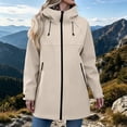 thumbnail image 5 of Women's Hooded Lightweight Raincoat Outdoor Waterproof Windbreaker Warm Rain Jacket for Hiking and Casual Travel, 5 of 9