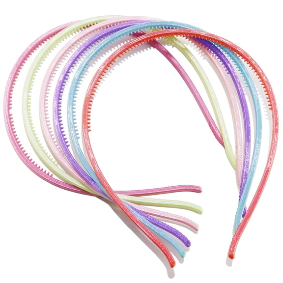 Set of 6 Skinny Headband -Teeth Comb Plastic Headbands for Women and Men, Hair Accessories for Women -Macaron colors