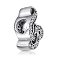 thumbnail image 2 of Bling Queen Women's Silver Plated Treble Clef Charm With Cubic Zirconia, 2 of 5