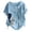 Blue, variant on IROINNID Summer Going Out Tops For Women Loose Round Neck Leisure Short Sleeve Printed Buttons Tops Spring