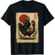 thumbnail image 1 of Camiseta de arte japonés Ukiyo-e con diseño de gallo de mapache, 1 of 2