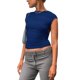 thumbnail image 1 of Camiseta ajustada sin espalda,Camiseta sin espalda y manga corta recortada sin espalda para mujer Camiseta con espalda abierta Rendimiento sólido, 1 of 5