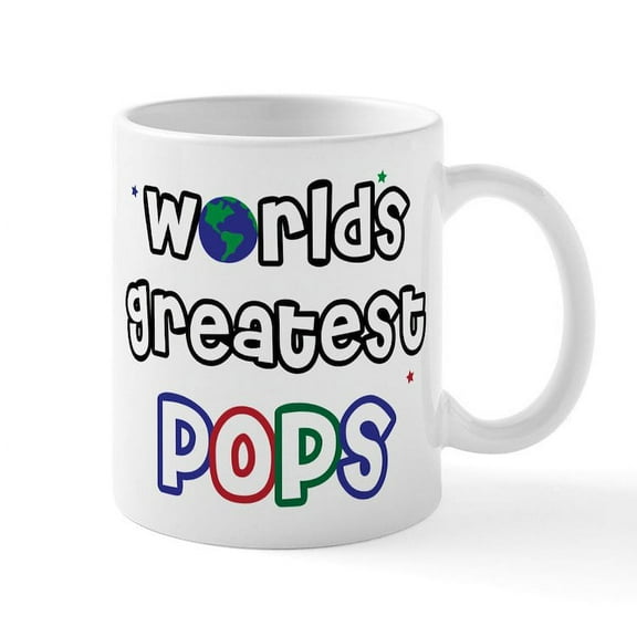 CafePress - World's Greatest Pops Mug - 11 oz Ceramic Mug - Novelty Coffee Tea Cup