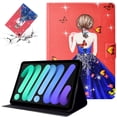 thumbnail image 1 of SaniMore for Samsung Galaxy Tab A8 Case 10.5" 2022 SM-X200/X205 Wallet Case, PU Leather Case Card Slots Anti-slip Strip Flip Kickstand Shockproof TPU Shell Full Protective Fashion Lovely Case, Girl, 1 of 9