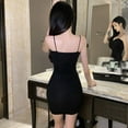 thumbnail image 5 of Women‘s Sleeveless Spaghetti Strap Tank Bodycon Tight Mini Club Party Dress, 5 of 5
