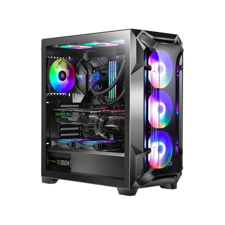 UPC: 0761345800600 | Antec Dark League DF600 FLUX  Mid-Tower ATX Gaming Case  FLUX Platform  5 x 120mm Fans Included  ARGB & PWM Fan Controller  Tempered Glass Side Panel  2 x USB3.0  High-End GPU Support