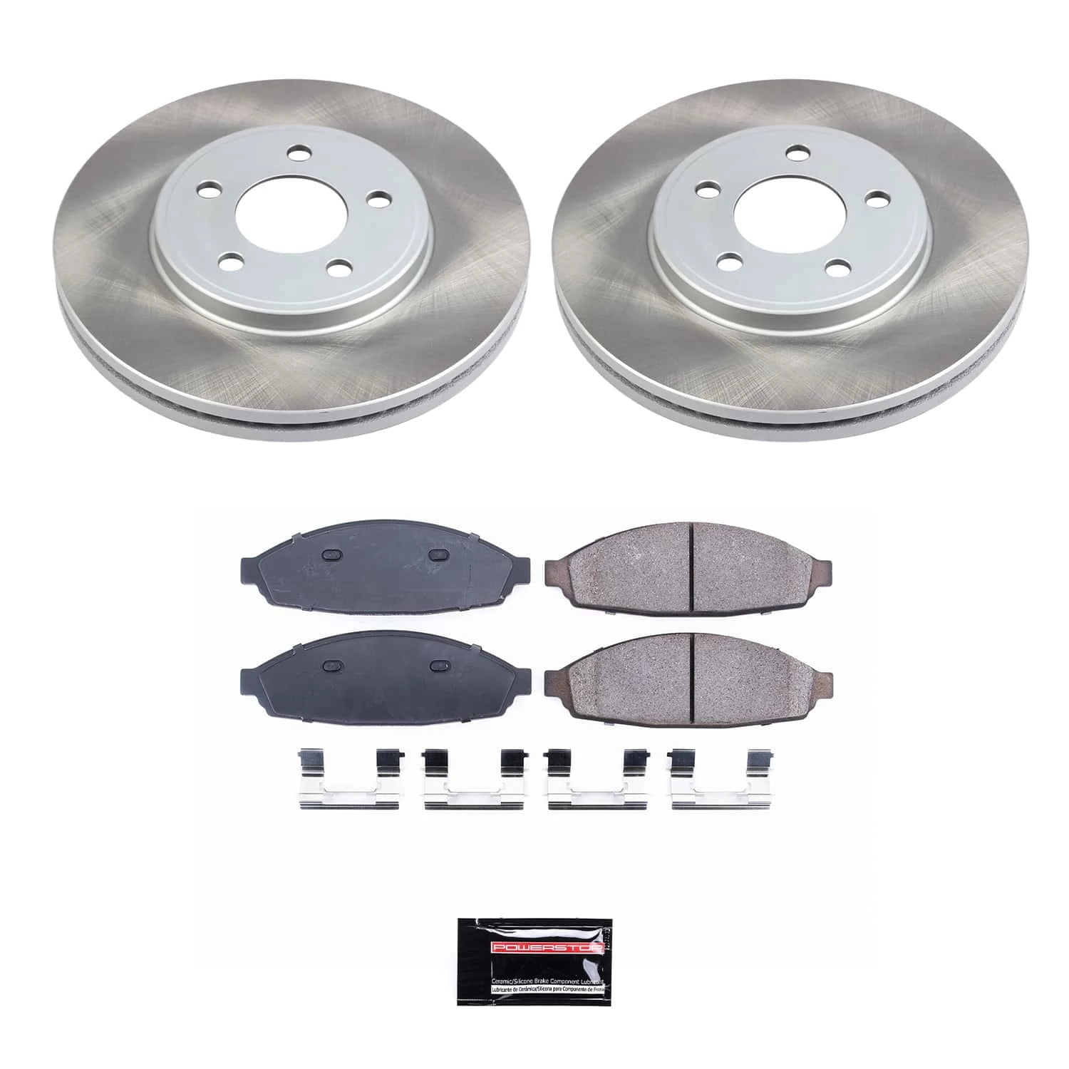 PowerStop Front Semi-Coated Rotor and Low-Dust Ceramic Brake Pad Kit SC1364