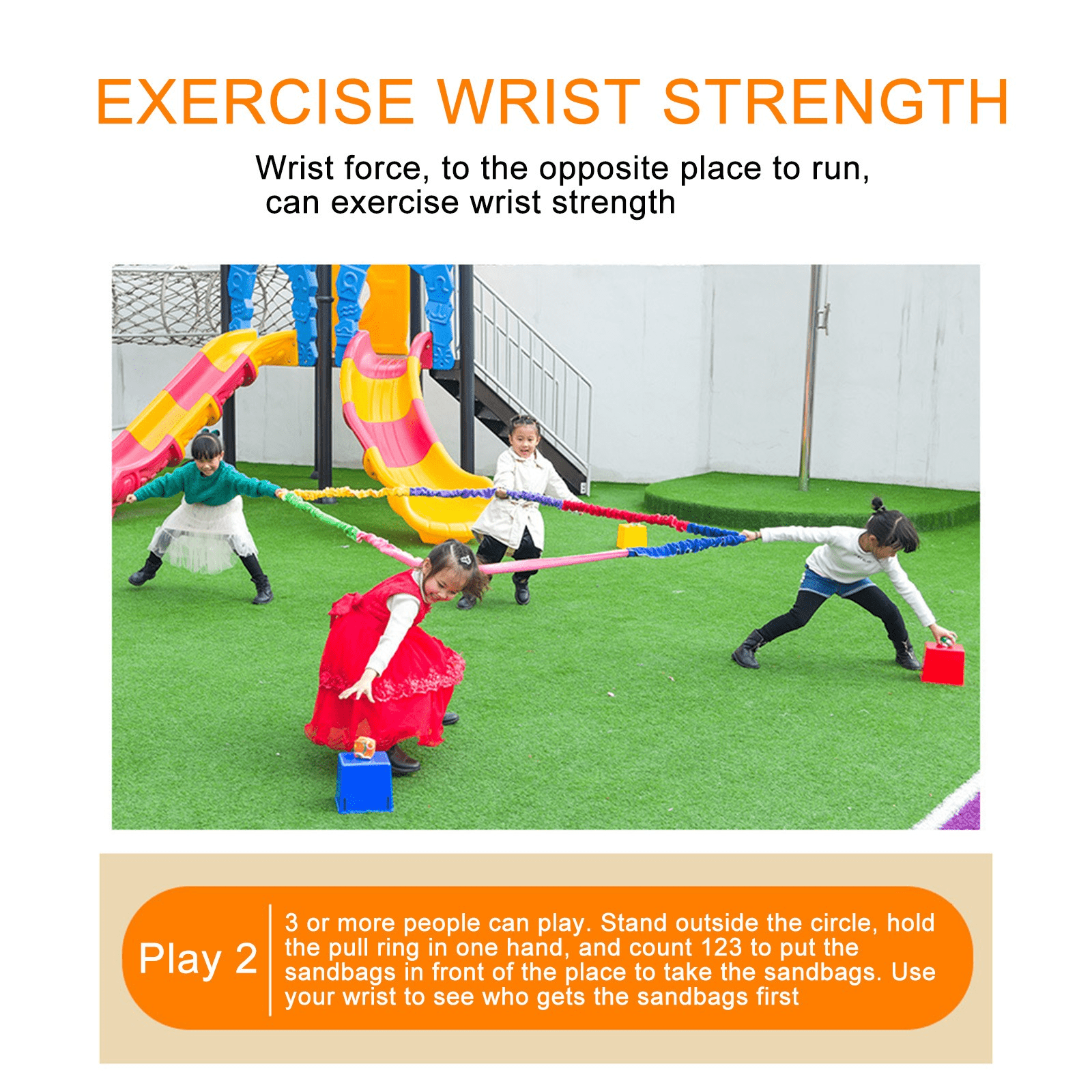 Sylchomon 10FT Outdoor Cooperative Band Colorful Elastic Rope for Group Games and Party Games, Multiplayer Stretchy Durable Sport Elasticity Rope for Fitness and Fun