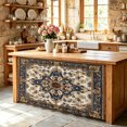 thumbnail image 6 of Boho Ethnic Cabinet Curtain 32"Wx55"L,Dustproof Pantry Door Curtain W/ Self Adhesive Tape,Vintage Bohemian Traditional Floral Classic Tall Storage Cover Privacy Drape for Bathroom Kitchen, 6 of 9