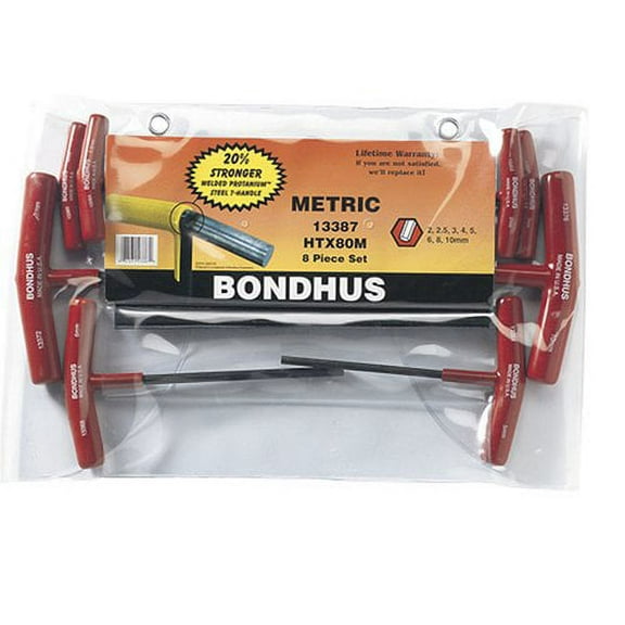 Bondhus 13387 Set of 8 Hex T-handles sizes 2-10mm