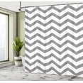 thumbnail image 4 of Ambesonne Striped Shower Curtain, Modern Summer Zigzag Print, 69"Wx84"L, Taupe Grey, 4 of 4