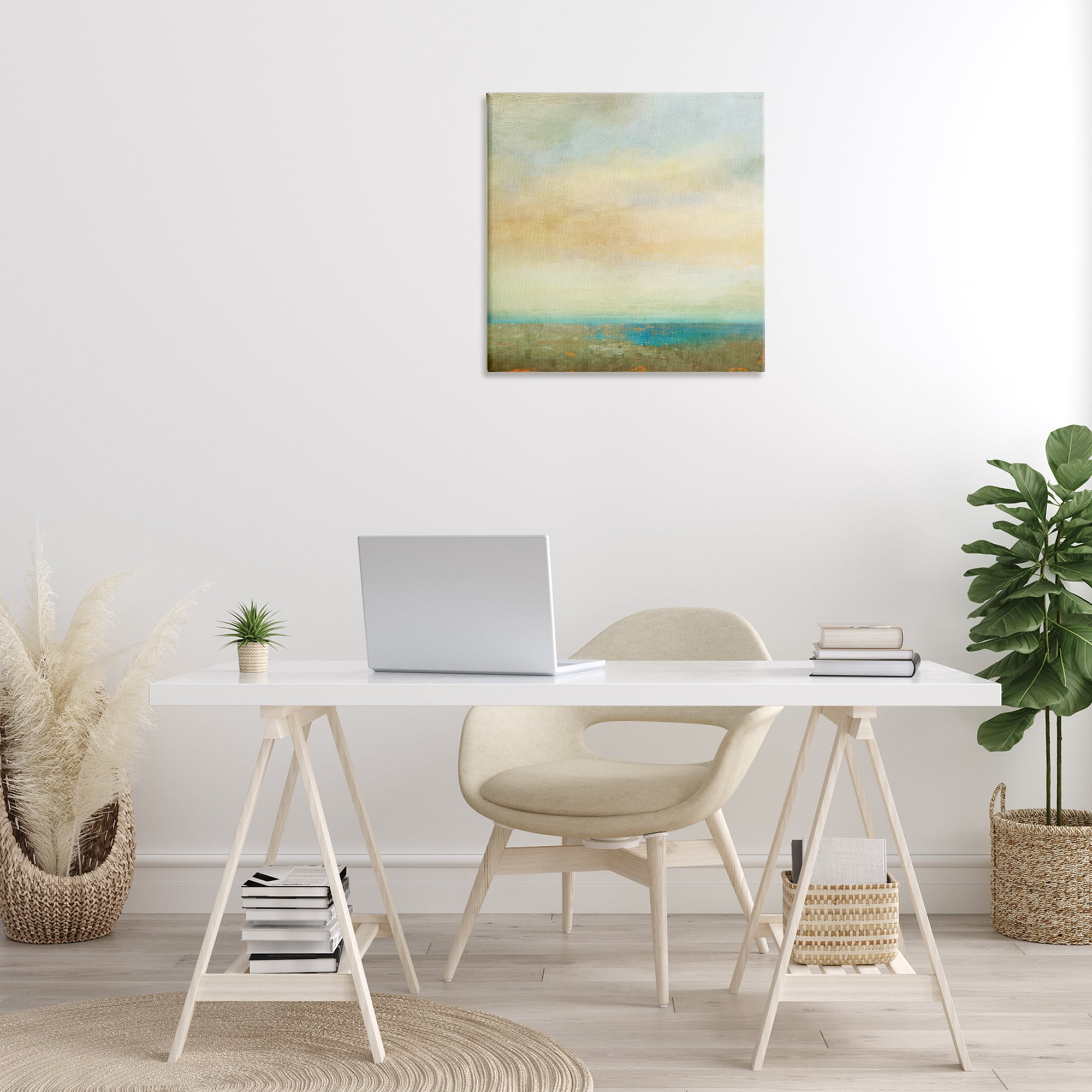 Stupell Industries Abstract Sunlit landscape Landscape Painting Gallery Wrapped Canvas Art Print Wall Art, 24 x 24