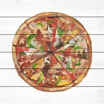 "Ultimate Pizza" Painting Print on White Wood