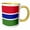 Yellow/White, variant on 3drose, Flag of the Gambia - Red Blue Green White Horizontal Stripes - West Africa African Country World, 11oz Two-tone Green Mug