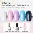 thumbnail image 5 of Modelones Glitter Gel Top Coat, Ultra Fine White Aurora Clear Glitter Gel Polish Glossy Sparkle Finish Long Lasting Soak Off Pearlescent Shimmer Manicure Nail Art Gift for Women Girls, 5 of 8