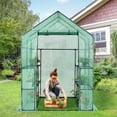 thumbnail image 1 of Invernadero Portátil Costway para Plantas con Puerta Enrollable y 2 Ventanas Verde 142 x 142 x 195 cm, 1 of 9